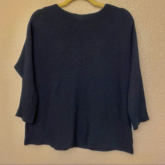 H&M black cropped ribbed wool blend crew neck sweater-S - Picture 4 of 9